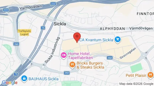 Kontorslokaler att hyra i Nacka - kort over placeringen