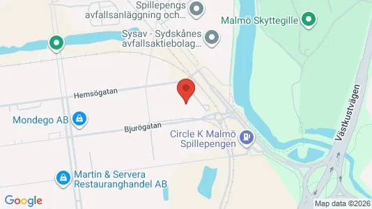 Lagerlokaler att hyra i Malmö Centrum - kort over placeringen