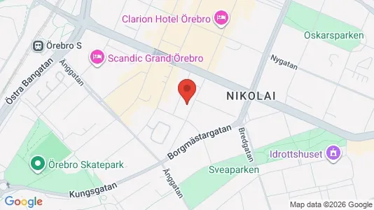 Kontorslokaler att hyra i Örebro - kort over placeringen