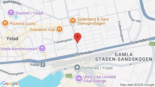 Kliniklokaler att hyra i Ystad - kort over placeringen
