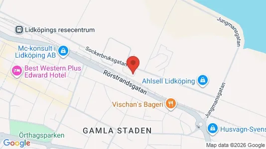 Kontorslokaler att hyra i Lidköping - kort over placeringen