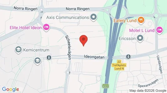 Kontorslokaler att hyra i Lund - kort over placeringen