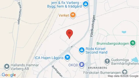 Kontorslokaler att hyra i Varberg - kort over placeringen