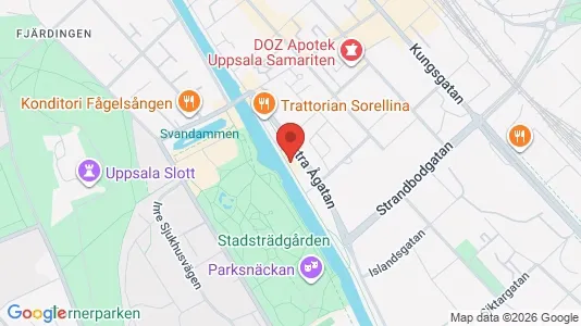 Kontorslokaler att hyra i Uppsala - kort over placeringen