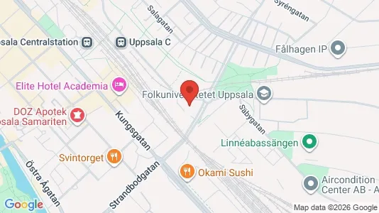 Kontorslokaler att hyra i Uppsala - kort over placeringen