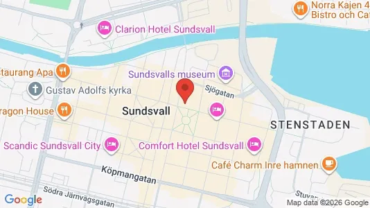 Kontorslokaler att hyra i Sundsvall - kort over placeringen