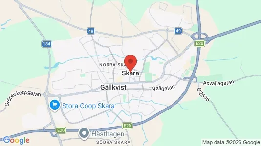 Kontorslokaler att hyra i Skara - kort over placeringen