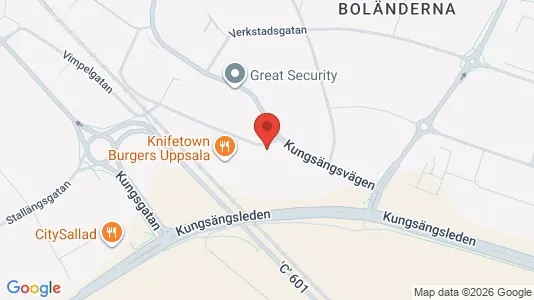 Kontorslokaler att hyra i Uppsala - kort over placeringen