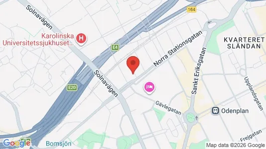Kontorslokaler att hyra i Vasastan - kort over placeringen