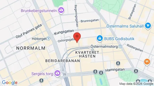 Kontorslokaler att hyra i Vasastan - kort over placeringen