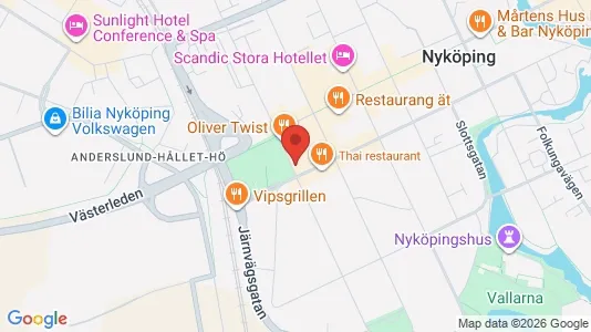 Affärslokaler att hyra i Nyköping - kort over placeringen