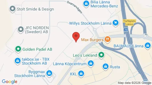 Lagerlokaler att hyra i Huddinge - kort over placeringen