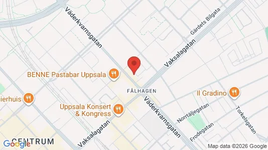 Kontorslokaler att hyra i Uppsala - kort over placeringen