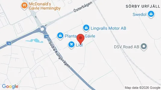 Kontorslokaler att hyra i Gävle - kort over placeringen