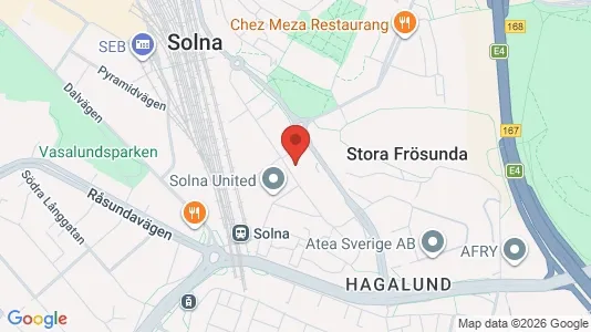 Kontorslokaler att hyra i Solna - kort over placeringen