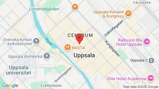 Kontorslokaler att hyra i Uppsala - kort over placeringen