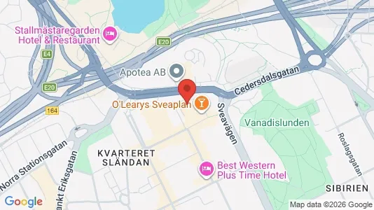 Kontorslokaler att hyra i Vasastan - kort over placeringen