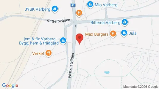 Lagerlokaler att hyra i Varberg - kort over placeringen