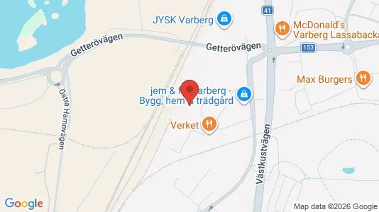 Affärslokaler att hyra i Varberg - kort over placeringen