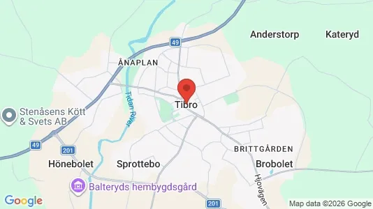 Affärslokaler att hyra i Tibro - kort over placeringen