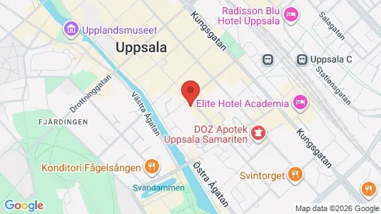 Kontorslokaler att hyra i Uppsala - kort over placeringen