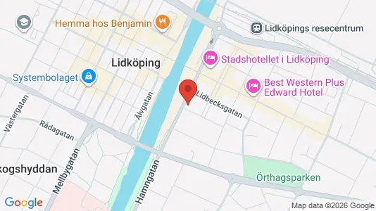 Kontorslokaler att hyra i Lidköping - kort over placeringen