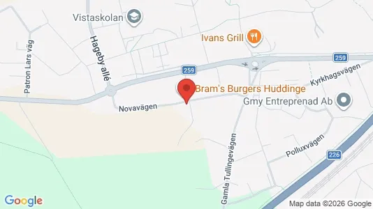 Lagerlokaler att hyra i Huddinge - kort over placeringen