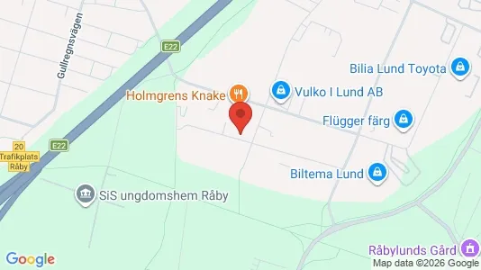 Affärslokaler att hyra i Lund - kort over placeringen