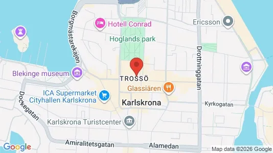 Kontorslokaler att hyra i Karlskrona - kort over placeringen