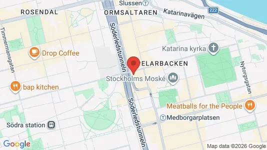 Kontorslokaler att hyra i Södermalm - kort over placeringen