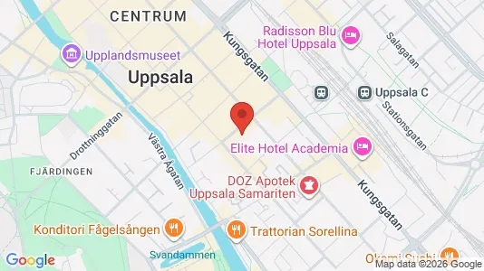 Kontorslokaler att hyra i Uppsala - kort over placeringen