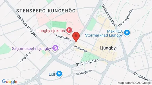 Lagerlokaler att hyra i Ljungby - kort over placeringen