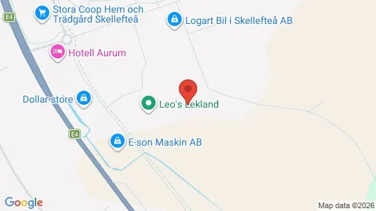 Lagerlokaler att hyra i Skellefteå - kort over placeringen