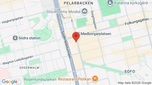 Kontorslokaler att hyra i Södermalm - kort over placeringen