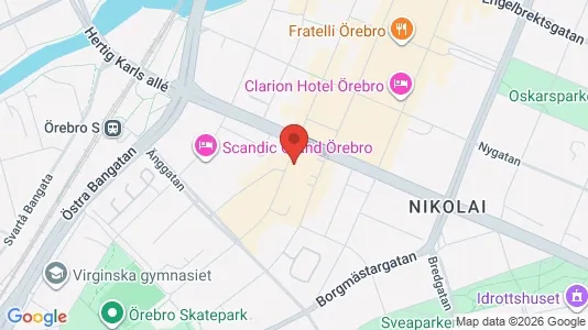 Kontorslokaler att hyra i Örebro - kort over placeringen