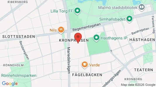 Lagerlokaler att hyra i Malmö Centrum - kort over placeringen