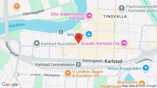 Kontorslokaler att hyra i Karlstad - kort over placeringen