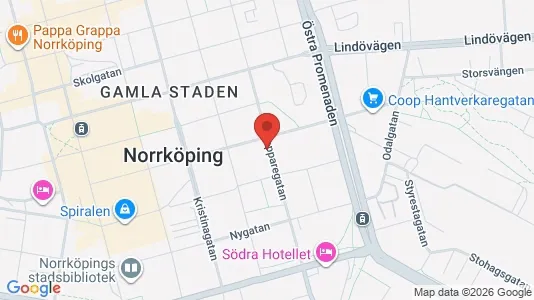 Kontorslokaler att hyra i Norrköping - kort over placeringen