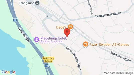 Industrilokaler att hyra i Huddinge - kort over placeringen