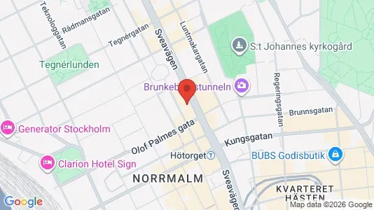 Kontorslokaler att hyra i Stockholm Innerstad - kort over placeringen