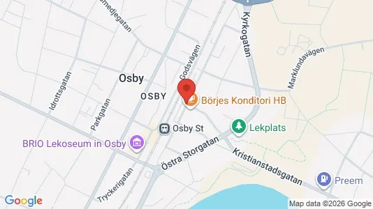 Lagerlokaler att hyra i Osby - kort over placeringen