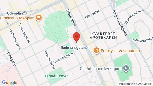 Kontorslokaler att hyra i Vasastan - kort over placeringen