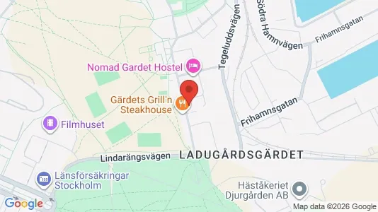 Kontorslokaler att hyra i Gärdet/Djurgården - kort over placeringen