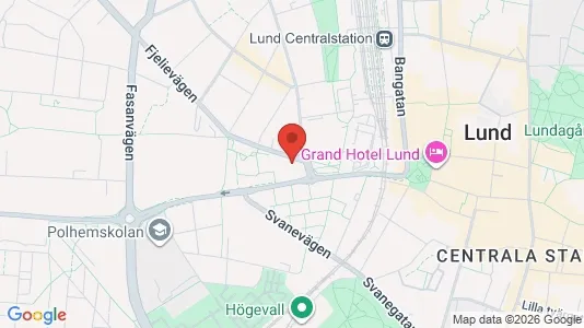 Kontorslokaler att hyra i Lund - kort over placeringen