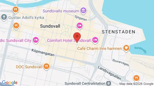 Kontorslokaler att hyra i Sundsvall - kort over placeringen