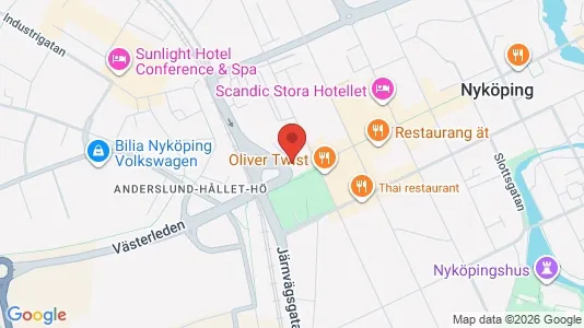 Kontorslokaler att hyra i Nyköping - kort over placeringen