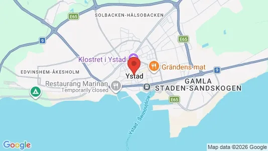 Kontorslokaler att hyra i Ystad - kort over placeringen