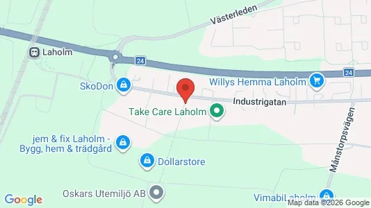 Lagerlokaler att hyra i Laholm - kort over placeringen
