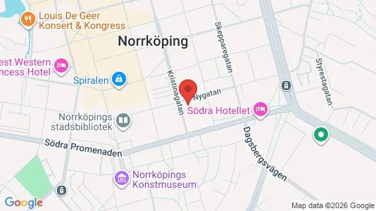 Kontorslokaler att hyra i Norrköping - kort over placeringen