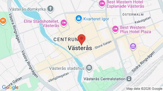 Kontorslokaler att hyra i Västerås - kort over placeringen